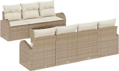 Obrázok produktu pre vidaXL Záhradná súprava pohoviek Béžová 55 x 55 x 37 cm Polyratan