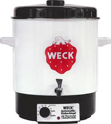 Zdjęcie produktu dla WECK Einkochautomat 29 l Ø35 cm weiß emailliert ohne Uhr mit Auslaufhahn 121409 8717127000517