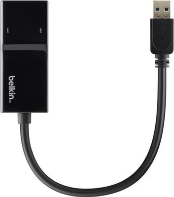 Zdjęcie produktu dla Belkin USB 3.0 / Gigabit Ethernet, Przewodowa, USB, Ethernet, Czarny