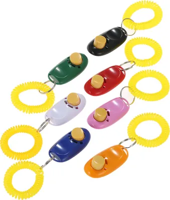 Image de Clicker d'entraînement pour chiens, 7 couleurs, entraînement pour chiens, avec bandeau, entraînement, Clicker pour chiens