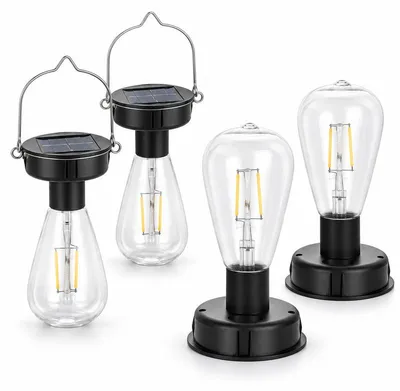 Produktbild von Solarleuchte Ersatz 4er Set, LED Solar Lampenaufsatz, wasserdicht und wetterfest, warmweiß für Garten, Terrasse und DIY Laternen