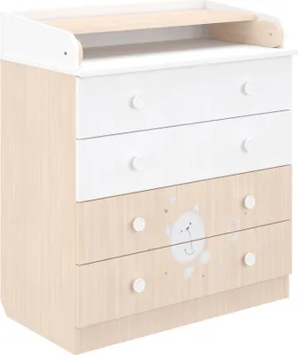 Produktbild von Wickelkommode 800 Shefa Kids, Teddy, weiß-Pastell Eiche