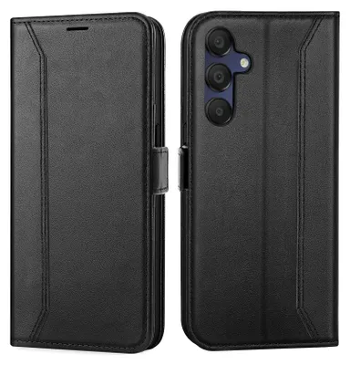 Produktbild von Handyhülle für Samsung Galaxy A15 4G/5G Hülle Flip Case klappbare Tasche Schutzhülle, Schwarz