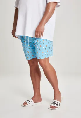 Produktbild von Urban Classics Badehose Pattern Swim Shorts Lightblue/Ice-M