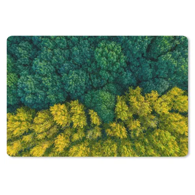 Produktbild von MuchoWow® Schreibtischunterlage Wald - Bäume - Gelb - Grün 60x40 cm - XXL Mauspad - Großes Mauspad