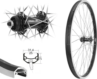 Produktbild von Bärwinkels 26 Zoll Vorderrad V-Brake Disc Andra40 Schwerlast bis 180kg verstärkt silber 26" Centerlock