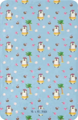 Produktbild von Mr. & Mrs. Panda Schmusedecke Pinguin Kokosnuss 100 x 150 cm - Blau - Geschenk, Kuscheldecke, Wärmedecke, Hawaii, Heimdecke, Urlaub, Plaid, Decke, Tagesdecke, Erholt