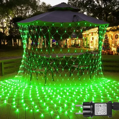 Produktbild von 3X2m 200 LED Lichterkette Lichternetz Grün Lichtervorhang 8 Lichtmodi Innen Party Deko Weihnachtsbeleuchtung