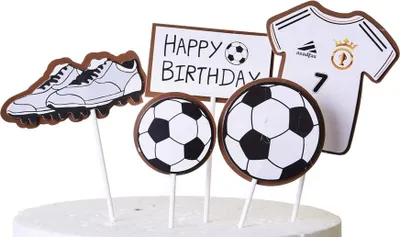Image de Décorations pour gâteaux « FOOTBALL » – lot de 5 décorations