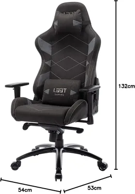 Obrázek produktu pro Herní židle L33T Gaming, umělá kůže, tmavě šedá, standardní