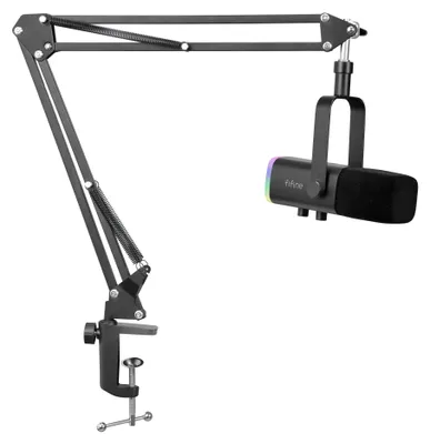 Produktbild von FIFINE AM8T USB/XLR Gaming Mikrofon für Streaming Podcast Studio, USB Dynamisch Microphone PC mit Boom Arm, Schwarz