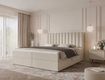 Produktbild von Emlar Boxspringbett Cansas 180x200 - Komplett-Set mit Matratze und Topper - Polsterbett mit Bettkästen - Boxspringbett Beige (Quelle 02)