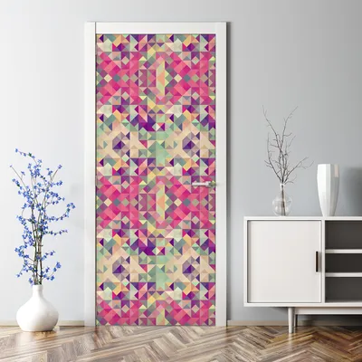 Produktbild von Dekorative Türposter selbstklebend Wandaufkleber Türaufkleber Geometrische Muster 70 x 200 cm
