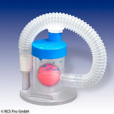 Produktbild von Atemtrainer Mediflo duo für Ein- & Ausatmungstraining, SMI- & PEP-Methode, 1-Kugel-System