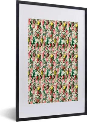Produktbild von MuchoWow® MuchoWow® Gerahmtes Poster Blumen - Rosen - Farben - Muster 40x60 cm - Poster mit zchwarzem Bilderrahmen - Poster in Rahmen