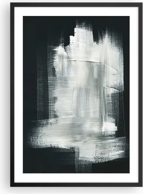 Produktbild von Gerahmtes Poster - Schwarzer Rahmen - Abstraktion Schwarz Weiß - 50x70 cm - Wand Bild - Wanddeko - Wandbilder - Wandposter - Bilderrahmen - Bilder - Kunstdruck - Wandbild - P2BPA50x70-4173