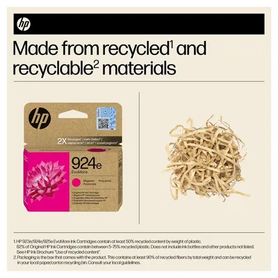Produktbild von HP 924e EvoMore Magenta Original Druckerpatrone, Hohe (XL-) Ausbeute, Magenta, 1 Stück(e), 800 Seiten, Einzelpackung