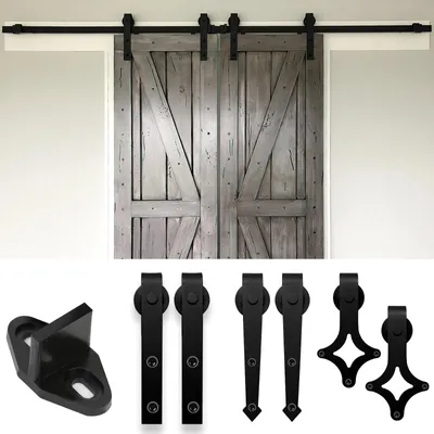 Produktbild von Peviasot Schiebetürsystem 183 cm mit Rechteckaufhängung, Schiebetürbeschlag Set bis 150 kg, für Tür 900–915 mm, Türstärke 40–45 mm