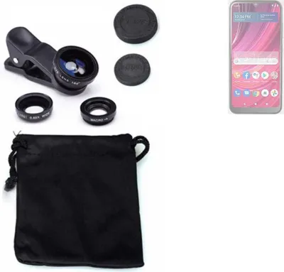 Produktbild von K-S-Trade Smartphone Kamera Linsen Set Kompatibel mit BLU View 4 3in1 Clip-On Kamera Adapter Macro Weitwinkel FishEye Fischauge Objektiv Linse