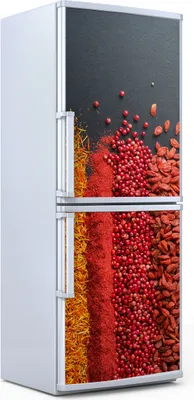 Produktbild von Kühlschrankdekoration 70x180 cm Aufkleber auf dem Kühlschrank - Gewürze Gemüse