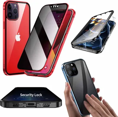 Immagine prodotto di Per Apple iPhone 14 Pro Custodia del telefono cellulare Paraurti di vetro magnetico bifacciale Privacy Nuovo