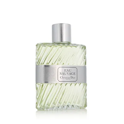 A product shot of a bottle of Dior Eau Sauvage perfume against a white background.