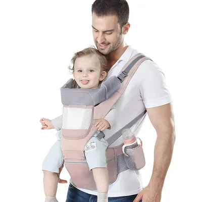 Produktbild von ANTCOOL Baby Carrier Ergonomic Baby Carrier with Hip Seat Kangaroo Bag Soft Baby Carrier Newborn to Toddler 7-66 lbs Front and Rear Baby Carrier for Men's Mom and Dad