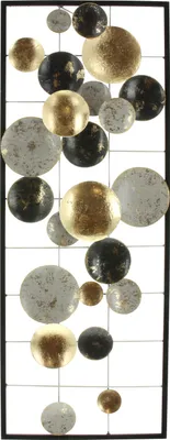 Produktbild von Metall Wandbild Kreise" schwarz / gold im Shabby Look, Wandschmuck"