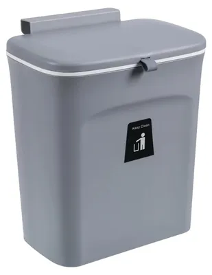Obrázek produktu pro Závěsný odpadkový koš, ekologický design, prostorově úsporná instalace, šedý, 9 l