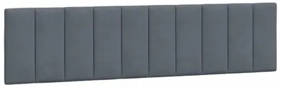 Image de Coussin de tête de lit Hanko gris foncé 193 cm velours