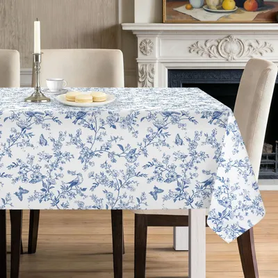 Obrázok produktu pre Umývateľná obrus – polyester – obdĺžnikový tvar – kvetinový vzor – vintage štýl – jednoduchá údržba – obrus
