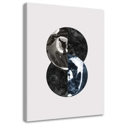 Produktbild von Leinwandbild komposition von kreisen 40x60 cm Feeby grau wandbild bereit zum aufhängen