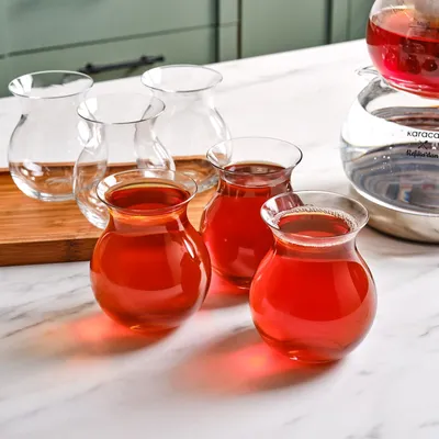 Productafbeelding van KARACA Refikadan Tatlıcan theeglazen-set, 6-delig. Theeservies voor 6 personen. Turkse theeglazen, vaatwasmachinebestendig. Uniek design