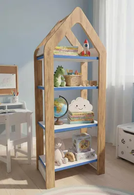 Produktbild von Skye Decor, Multifunktionales Regal, 50 x 120 x 35 cm, Blau, Walnuss & Weiß | 100% melaminbeschichtete Spanplatte, 18 mm dick | Modernes Design für jeden Raum, elegant & praktisch.