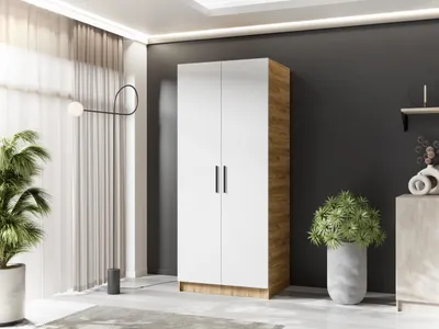Produktbild von KIER FURNITURE  Drehtürenschrank - Kleiderschrank mit Kleiderstange , 78x205x52,5 cm