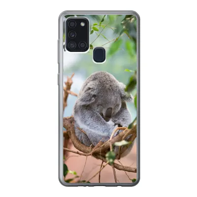 Produktbild von MuchoWow® Handyhülle Schutzhülle Hülle für Samsung Galaxy A21s Koala - Äste - Schlaf - Kinder - Jungen - Mädchen Silikon Softcase Handy Hülle - Hartschale