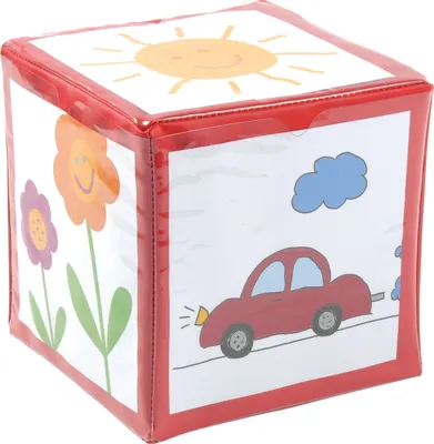 Produktbild von EDUPLAY 120272 Schaumstoff-Würfel mit Taschen, 15,5 x 15,5 cm, rot