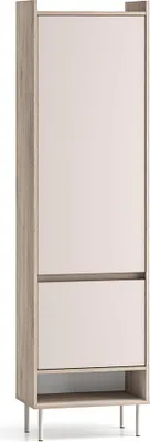 Produktbild von Flur Garderobenschrank 54 cm breit in Kaschmir und Eiche, mit 2 Türen und ausziehbarer Kleiderstange - VITTORIA-131