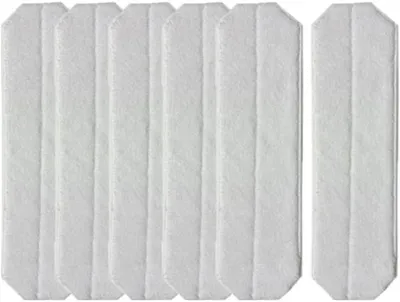 Produktbild von 6 Stück Ersatz-Wischmopptücher - für Vileda H2PrO Bodenwischer - Wiederverwendbar - Mikrofaser Wischpads Ersatz für O-Cedar H2prO Flacher - Weiß