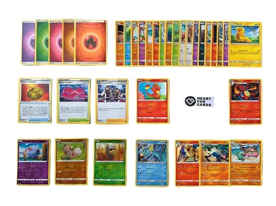 Produktbild von Pokemon Karten deutsch 50 Verschiedene Pokemon Karten 3 Seltene 3 Holo Originale Pokemon Karten aktuelle + 100 Heartforcards® Card Guard Kartenhüllen