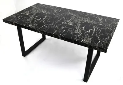 Produktbild von Esstisch >9210-23< in Marmor schwarz, MDF - 140x75x90cm (BxHxT)