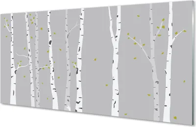 Produktbild von Glasbilder 100x50 Wandkunst Illustration der Birke