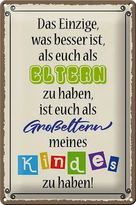 Produktbild von Blechschild Spruch 20x30cm Eltern Großeltern Kinder