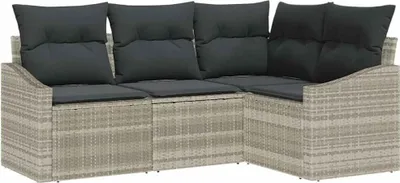 Immagine prodotto di Set di divani con cuscino 4 pcs Grigio chiaro polyrattan
