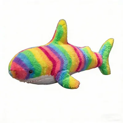 Produktbild von Plüsch Hai 60 cm – Weiches Kuscheltier in Regenbogen für Kinder