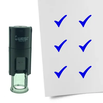 Obrázek produktu pro CombiCraft Stamp Checkmark 10mm kulatý - modrý inkoust