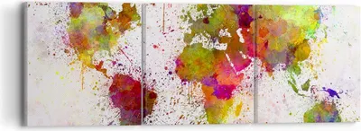 Produktbild von Bild auf Leinwand - Leinwandbild - Karte Welt modern - 90x30cm - Wand Bild - Wanddeko - Wandbilder - Leinwanddruck - Bilder - Kunstdruck - Wanddekoration - Leinwand bilder - Wandkunst - CA90x30-3701