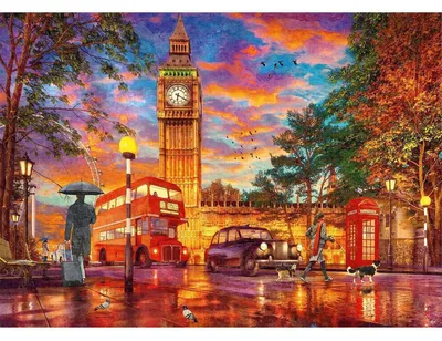 Immagine prodotto di Kit per Diamond Painting "Londra al tramonto", 5D, set per il fai-da-te, dimensioni 40x30 cm