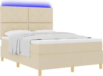 Immagine prodotto di Letto a molle con materasso crema 140 x 200 cm in tessuto