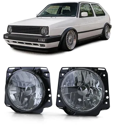 Produktbild von Scheinwerfer links/rechts H4 schwarz für VW Golf 2 1983-1991 Klarglas